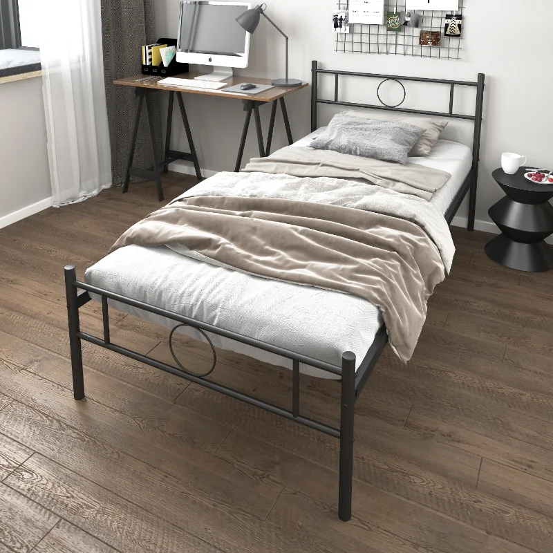 

[Flash Deal] рама для кровати, двойная кровать, размер одной платформы, основание для матраса, металлическая трубка с изголовьем и хвостовой доск...