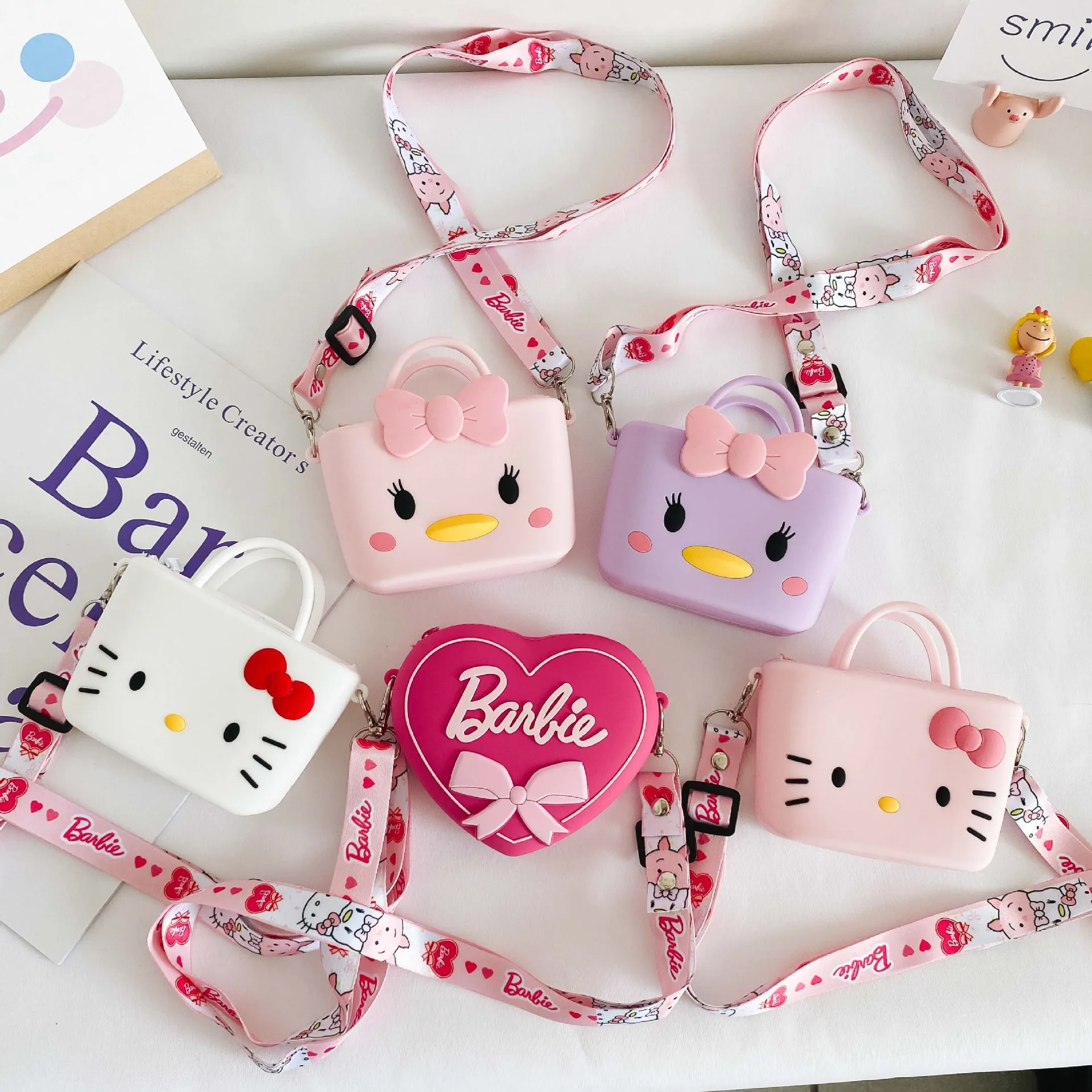 

Silicone Children's Shoulder Bag Cute Cartoon Anime Messenger Bag Mini Coin Bag Creative Fashion Portable Storage Kids Gifts