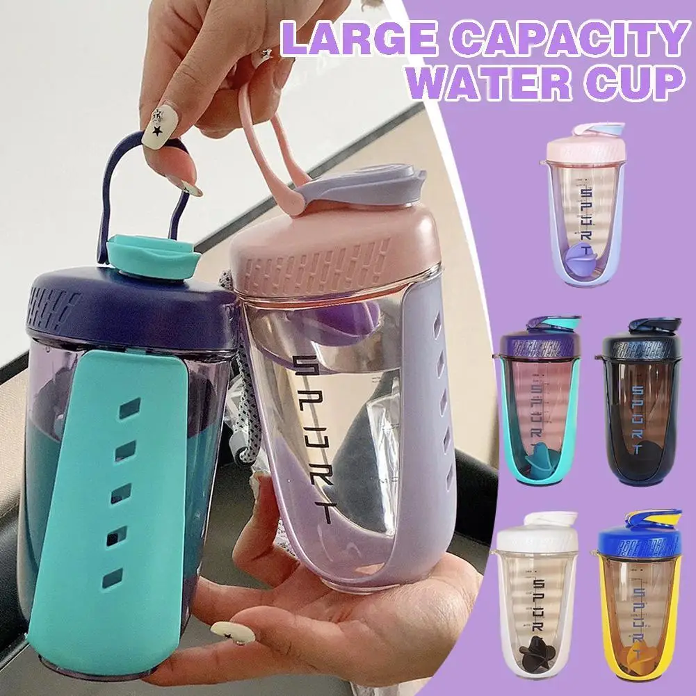 1PCS Blender Shaker Bottle With Stainless Whisk Ball Plastic Protein Shakes Leakproof For Powder Workout Gym Sport O6W3