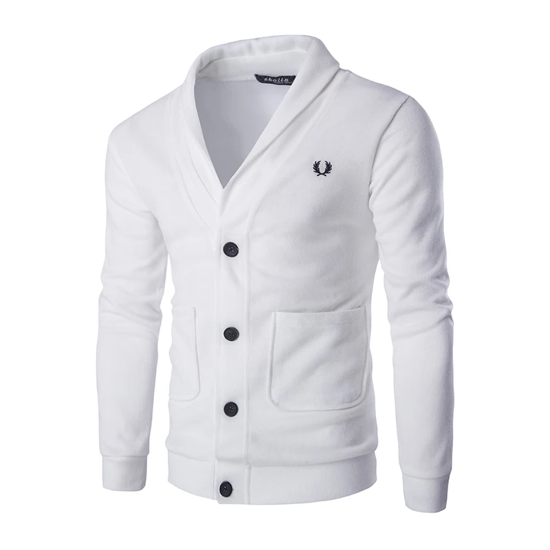 

Solid Casual Men Cardigan Sweatshirt V Neckline Regular Fit Cardigan Sweatshirt Men Long Sleeve Button Knit mens Sweatshirts