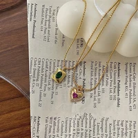 in the spring and summer of 2022 the new retro gem pendant necklace the womans brand of love advanced sense of clavicle chain