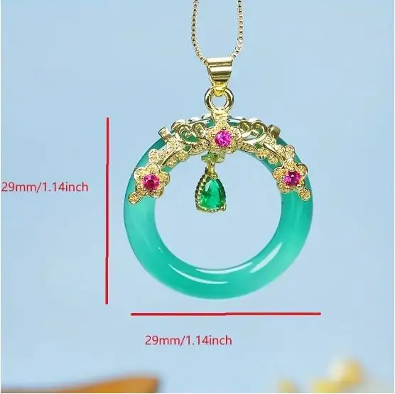 

Men's Charm Jewelry Chain With Exquisite Agate Inlaid Pendant Fashion Necklace