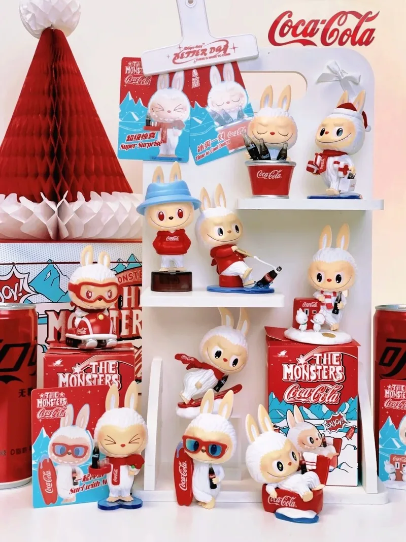 Popmart Labubu Рождественская кока-кола совместимая серия слепая коробка торцевая