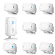 Commercial Welcome Chime Wireless Home Security 8pcs Infrared Motion Sensor+1pc Alarm Bell Kit Door Entry Detector