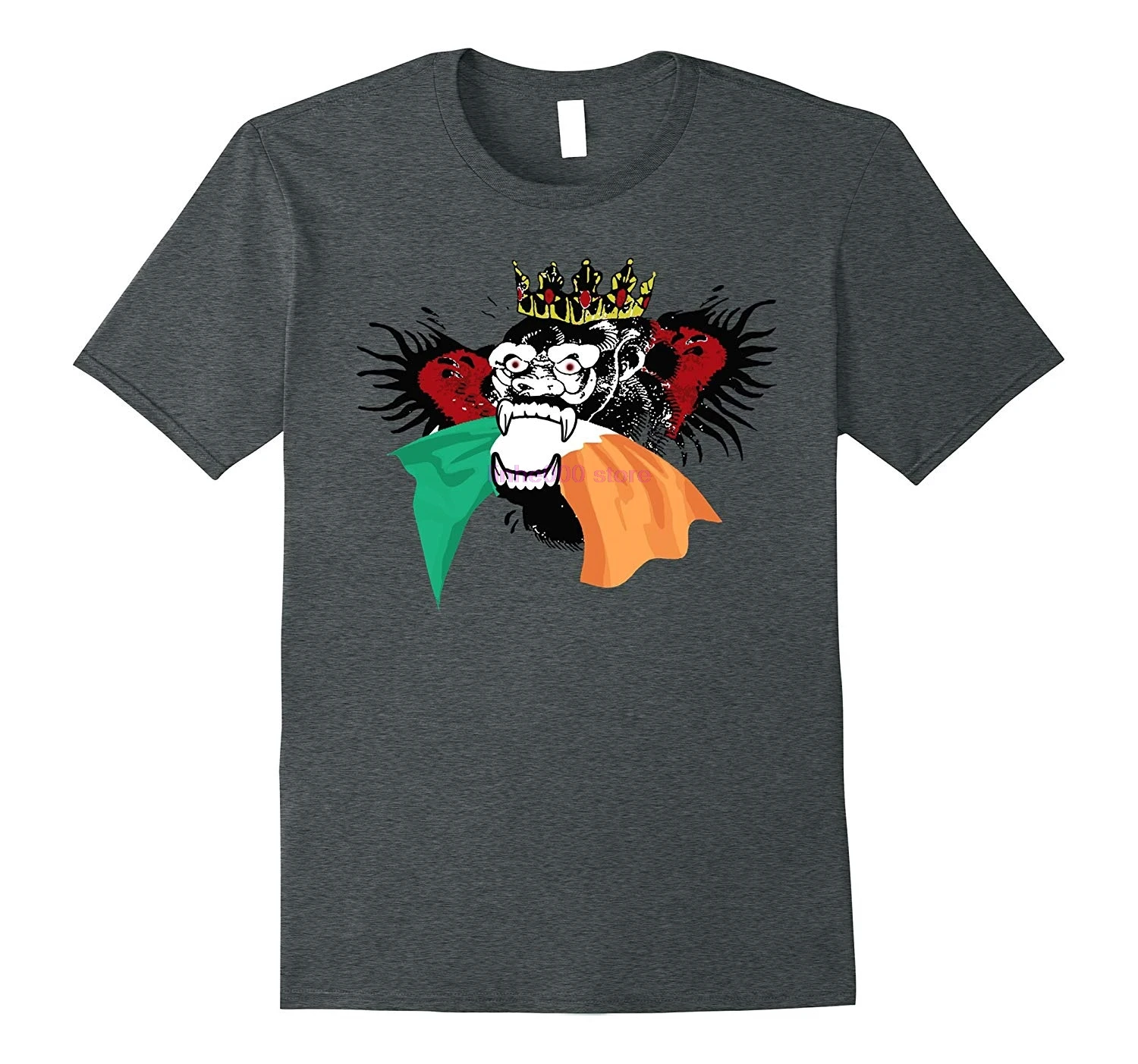 

GILDAN брендовая мужская рубашка Fierce Gorilla с короной, кусающая ирландский флаг, футболка