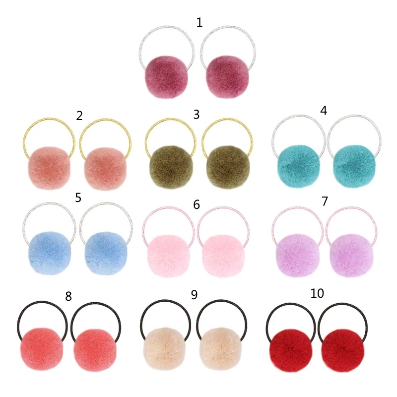 

Cute Hairball Hair Band Girls Pompom Elastic Rubber Bands Kids Baby Hair Ties Scrunchies Headwear P31B