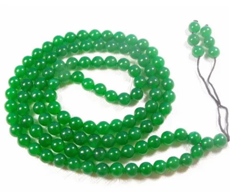 

Free shipping Tibet Buddhist 108 Green Jade Beads Prayer Mala Necklace 8mm