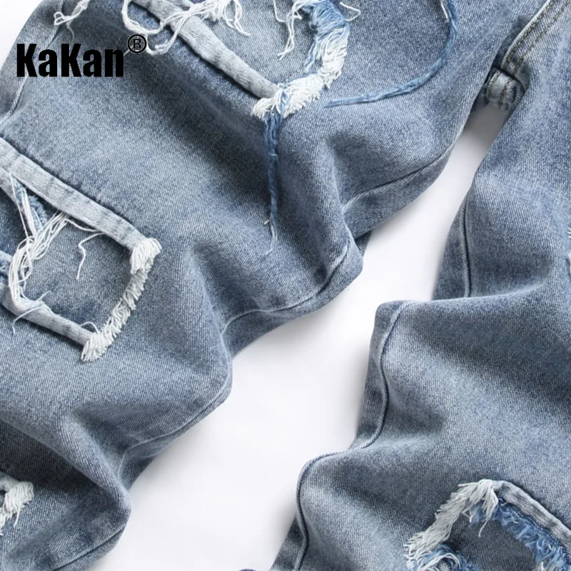 Kakan - European and American New Vintage Casual Jeans Men's Wear, High Street Wide Leg Pants Trendy Loose Long Jeans K09-2010