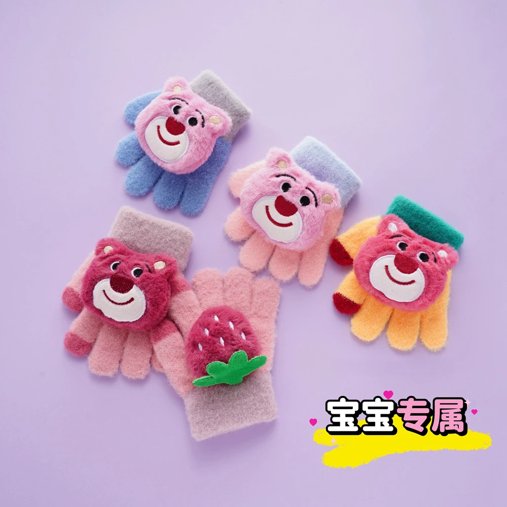 

0-2 Years Old Cute Bear Warm Gloves Newborn Baby Boy and Girls Winter Day Cartoon Gloves Plush Lots Gloves Accessories for Kids