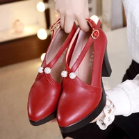 plus size 33 43 womens shoes with heels 8 5cm 2022 spring genuine leather shoes women pumps high heels office lady shoes