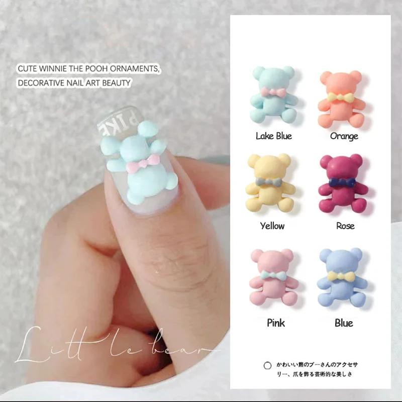 

Милый галстук-бабочка из смолы с плоским медведем Стразы для ногтевого дизайна 3D 20-50 шт. используется для самостоятельного украшения ногтей...