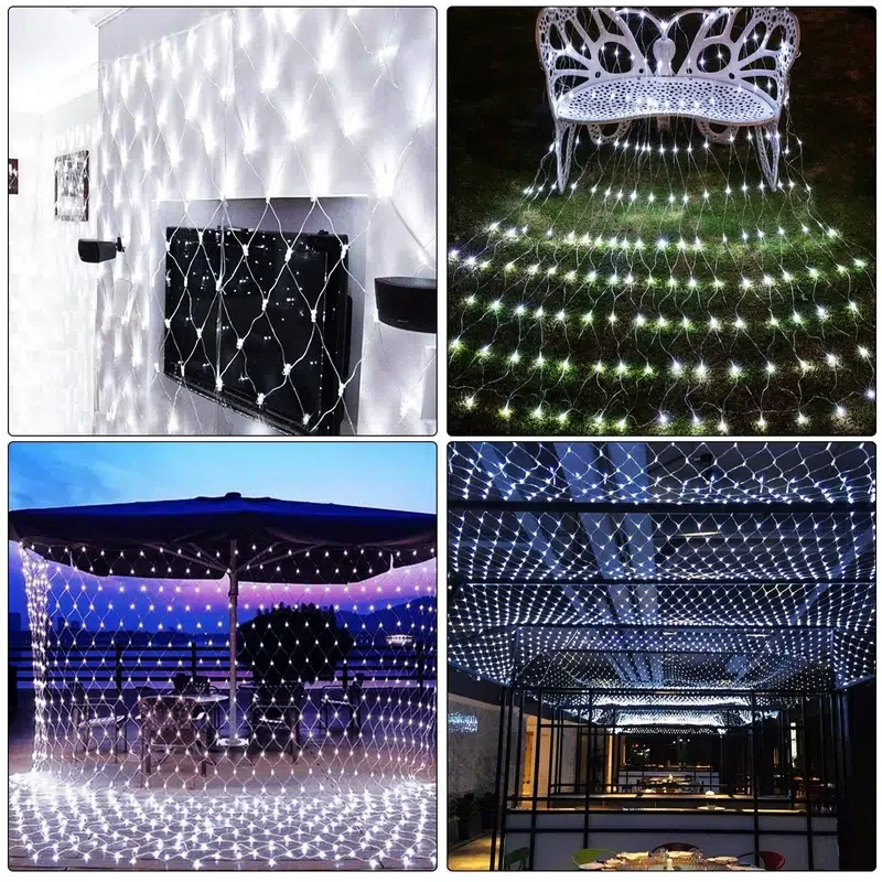 

HMTX 1pc, Outdoor Net String Lights (9.8ft X 6.6ft), Garden Lights, 192LED Fairy String Decoration Lights, 8 Modes With 30V Saf