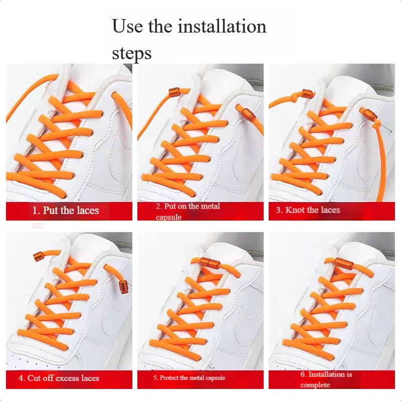 2022 New Elastic Color Semicircle Capsule No Tie Shoe Laces Metal Buckle Lazy ShoeLaces for Kids /Adult Shoe Accessories
