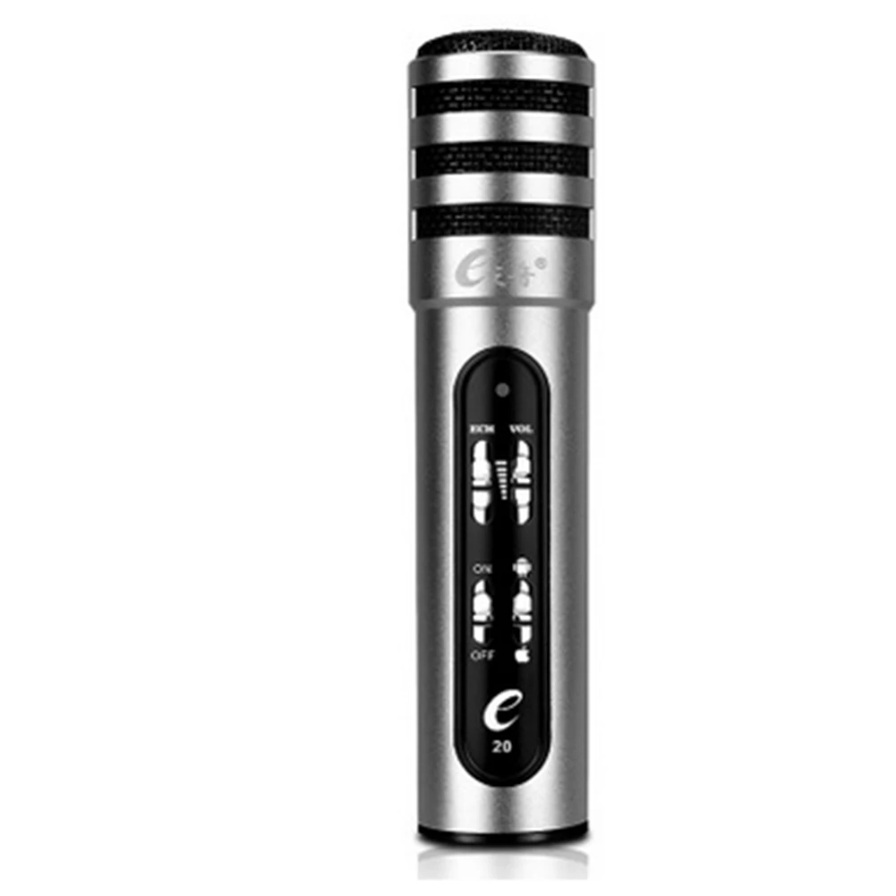 

Condenser Multimedia Microphone For Apple Android Phone PC Mic Singing Recording (Silver Grey) Microphone§ Microphone§