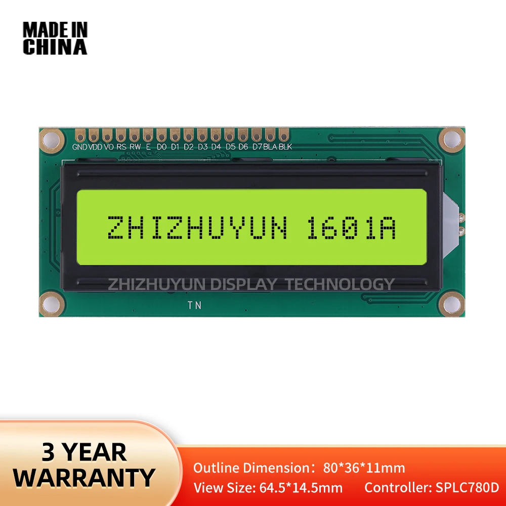 Экран ЖК-дисплея на английском языке/LCM монохромная желтая зеленая пленка 16*1 Cob