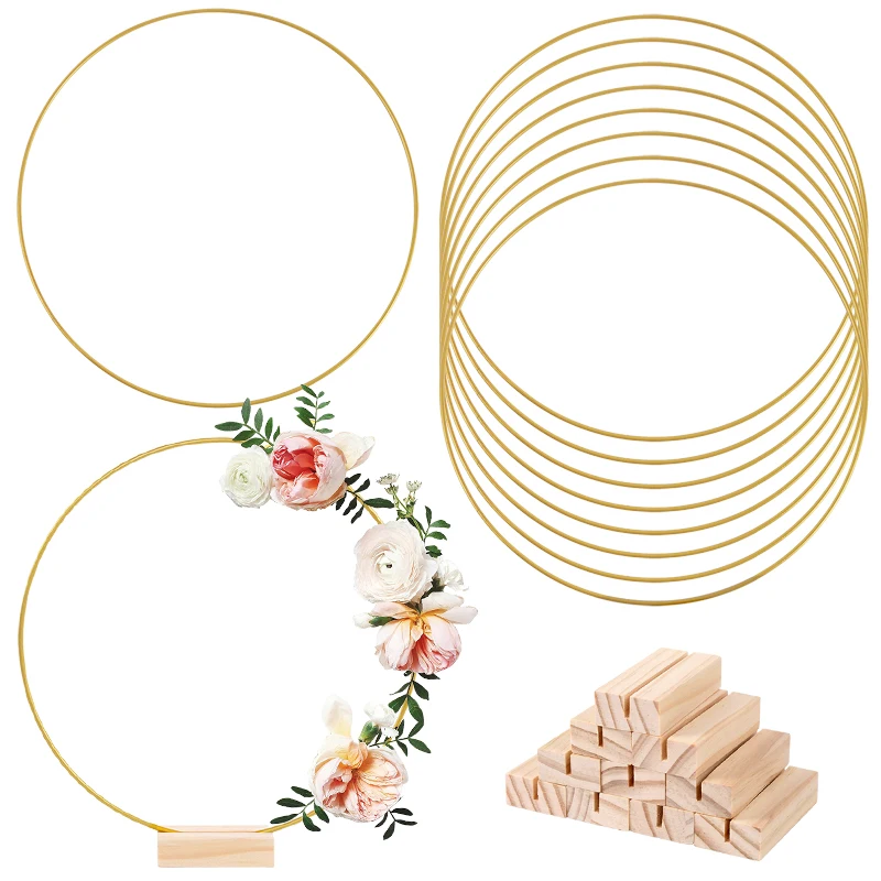 

10Pcs Metal Floral Hoop Rings DIY Macrame Hanging Crafts Wedding Table Centerpieces Decoration Christmas Wreath Dream Catcher