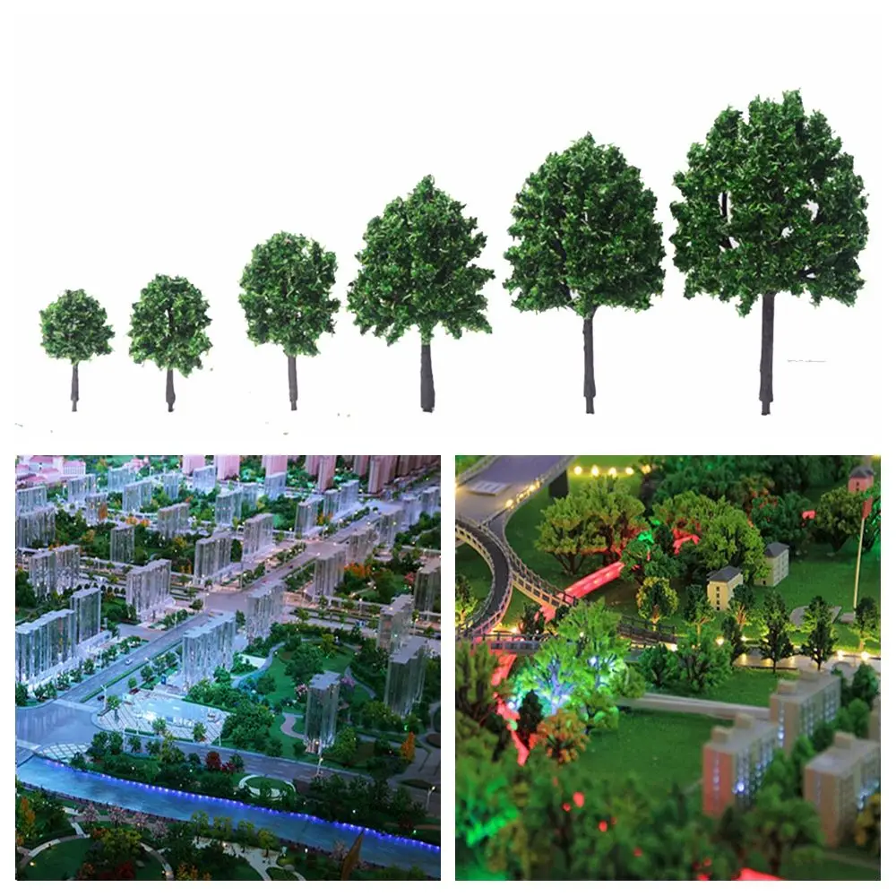 

Миниатюрное микро-ландшафтное украшение бонсай, пейзаж, здание, дерево, поезд, железнодорожный пейзаж, модель деревьев, искусственное дерев...