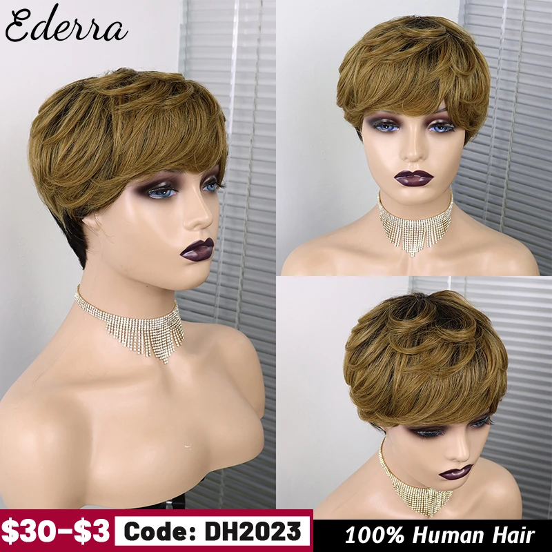 

Short Bob Straight Human Wigs With Bangs Brazilian Virgin Hair Pixie Cut Wig Natural Cheap Human Hair Wigs For Black Women