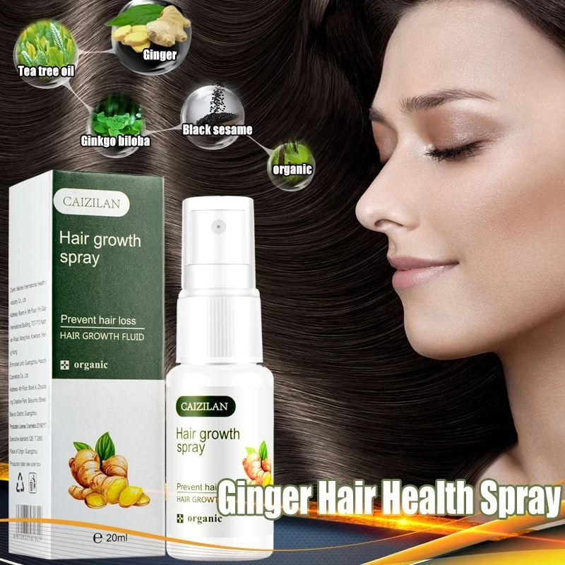 

Ginger Nutrient Liquid Spray Hair Growth Spray Regrowth Ginger Spray Repair Damaged Nourish Hair Care Growth Cream 20ml