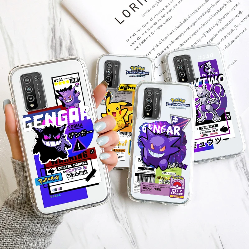 

Pokemon Mewtwo Gengar Lucario Transparent Phone Case For OPPO Find X6 X5 X3 F21 Neo Lite A96 A57 A77 A74 A76 A55 A54 A53 K10 5G