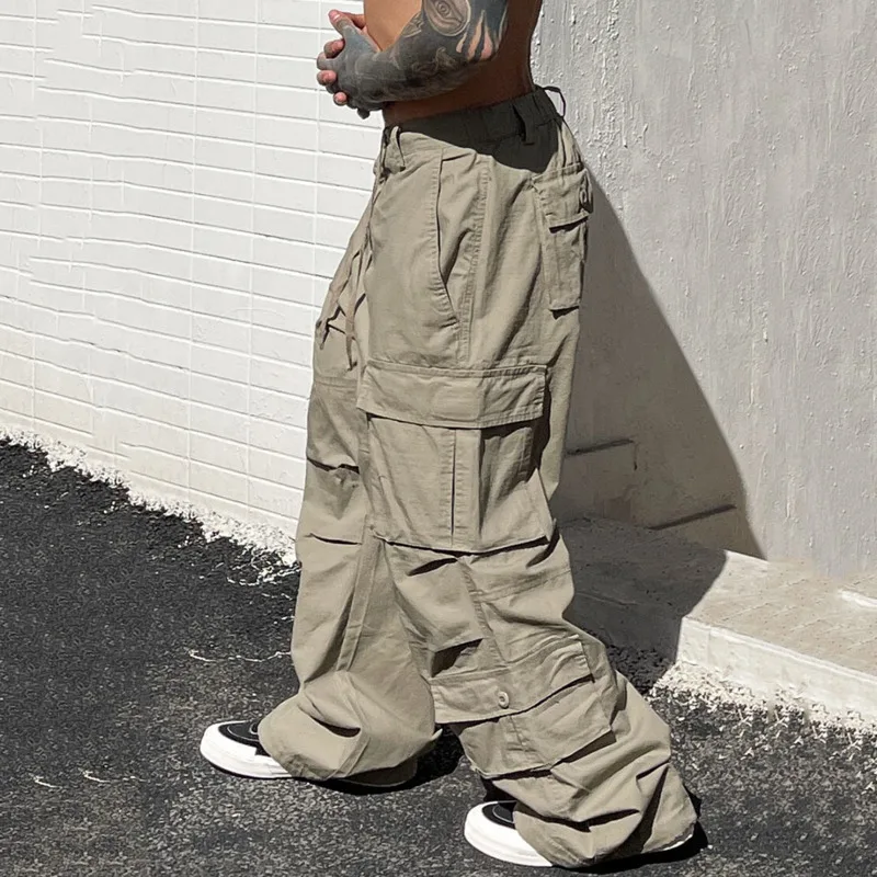 Брюки-карго HKSH мужские прямые модные штаны в японском стиле ретро панк с большими