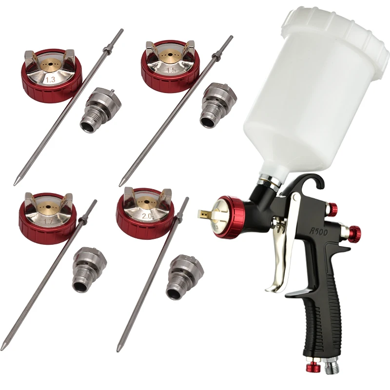 Новый пистолет-распылитель R500 LVLP 1 3/1 5/1 7/2 0 мм набор игл и крышек сопла распылитель