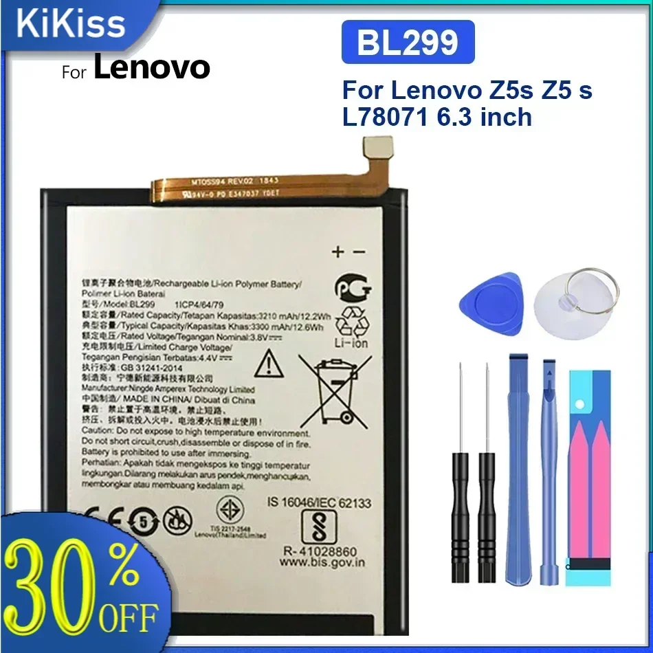 Аккумулятор BL299 3300 мАч для Lenovo Z5s Z5 S L78071 6 3 дюйма
