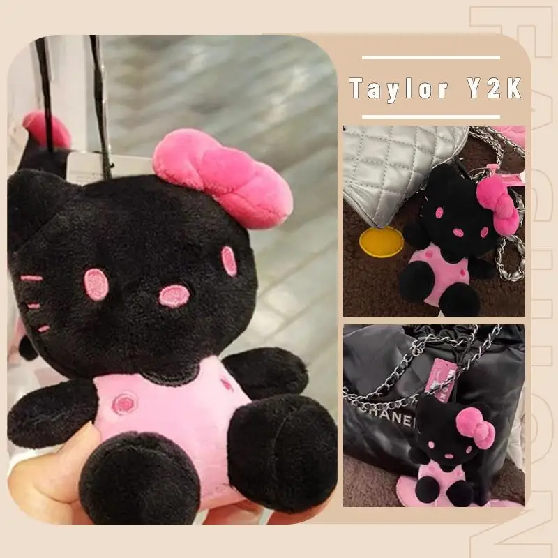 

14cm Sanrio Hello Kitty Plush Toy Anime Japanese Y2K Sweet Girls Doll Fashion Kawaii Cartoon Bag Keychain Pendant Birthday Gift