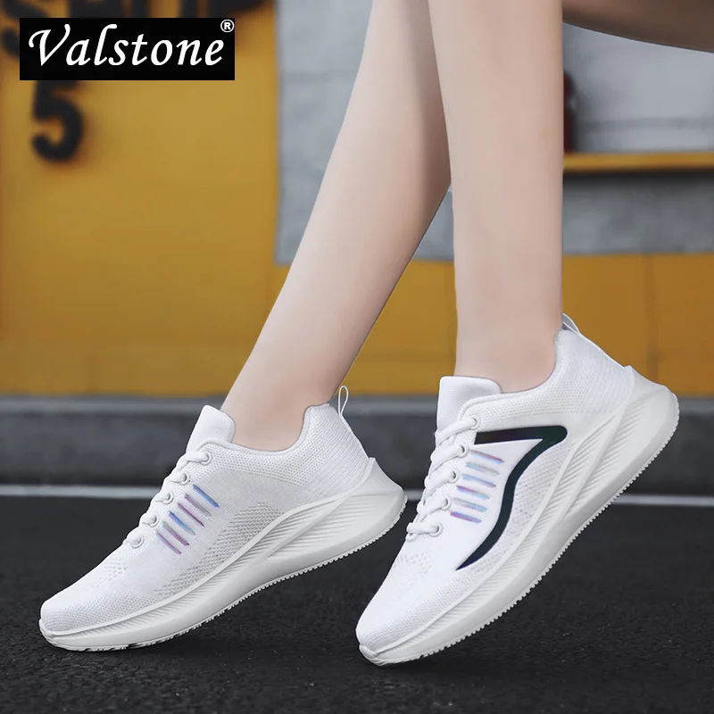 

Valstone Fashion Women Casual Flats Shoes Outdoor Quality Lace-up Female Sneakers Breathable Lightweight Footwear Mesh Comfort