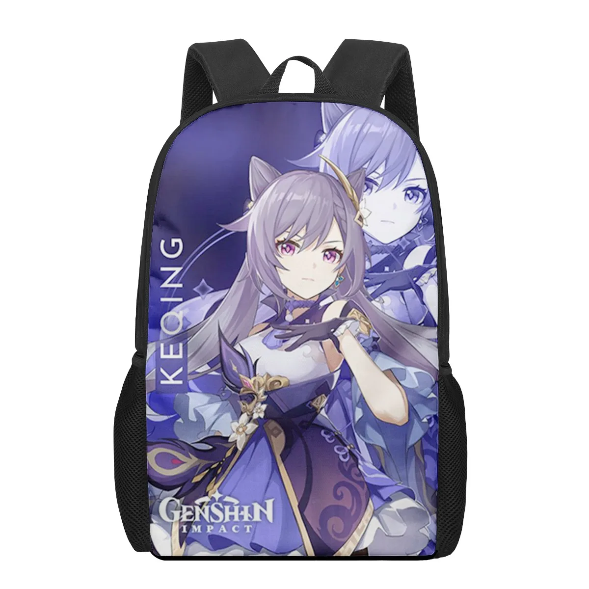 Genshin Impact Keqing 3D Pattern School Bag for Children Girls Boys Casual Book Bags Kids Backpack Boys Girls Schoolbags Bagpack