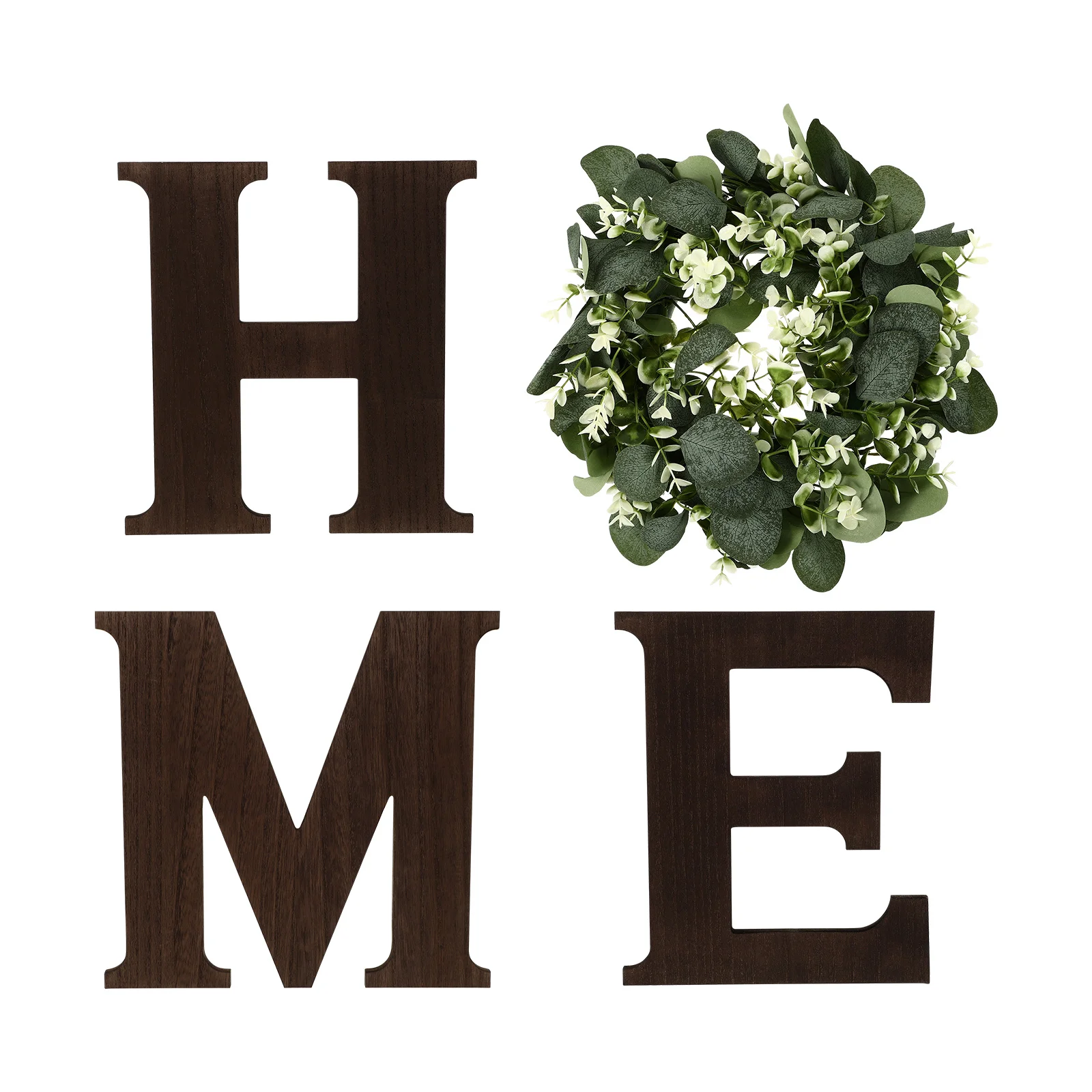 

1 Set Decorative Wooden Wall Ornaments Exquisite Letter Wreath Hangings Decor