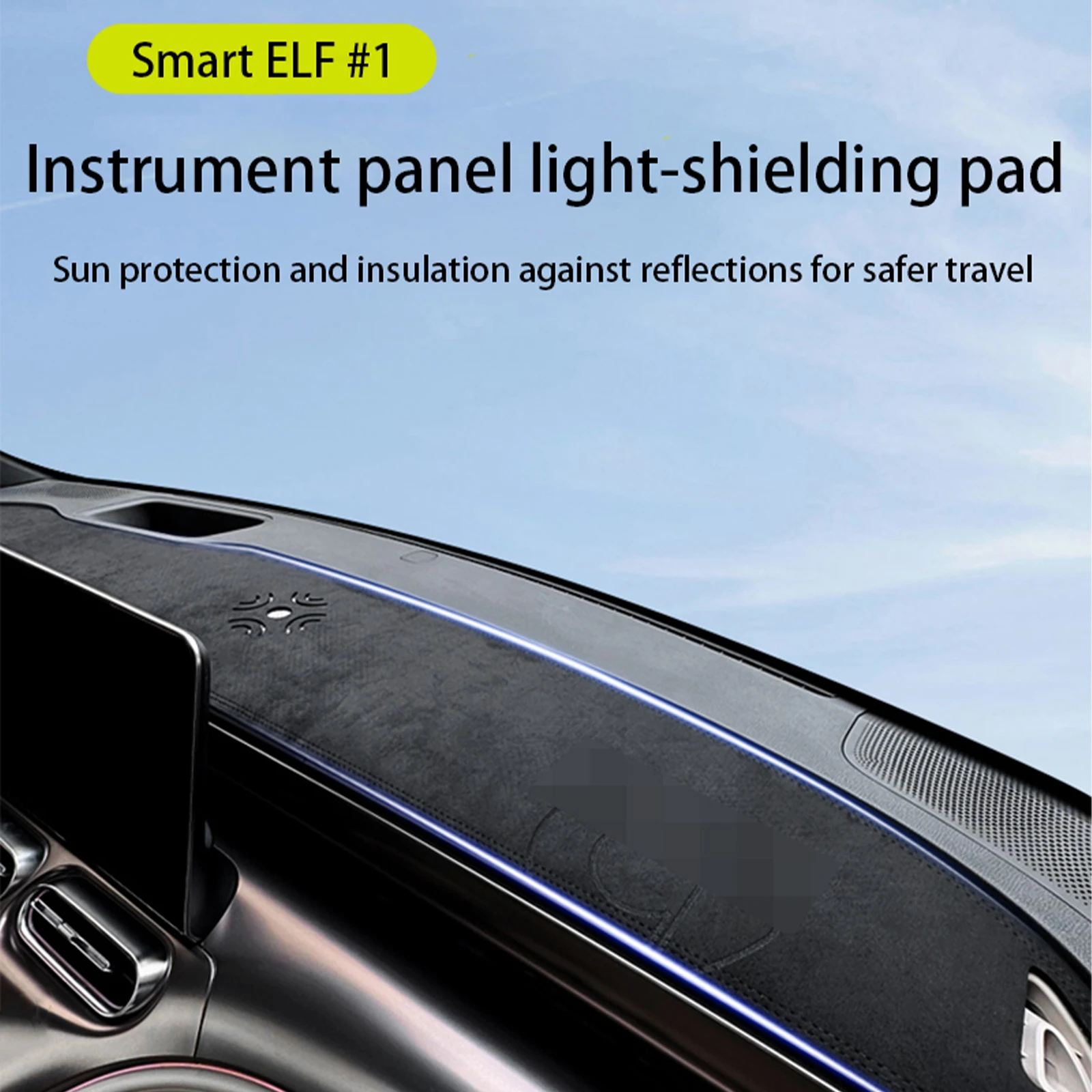 

Custom Fit for Dash Cover Smart Elf #1 Flannel Microfiber Leather Nonslip Dashboard Mat Protector Sunshade No Glare