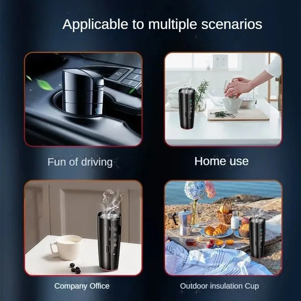 12 В автомобильная чашка с подогревом быстрый нагрев и умный дисплей температуры