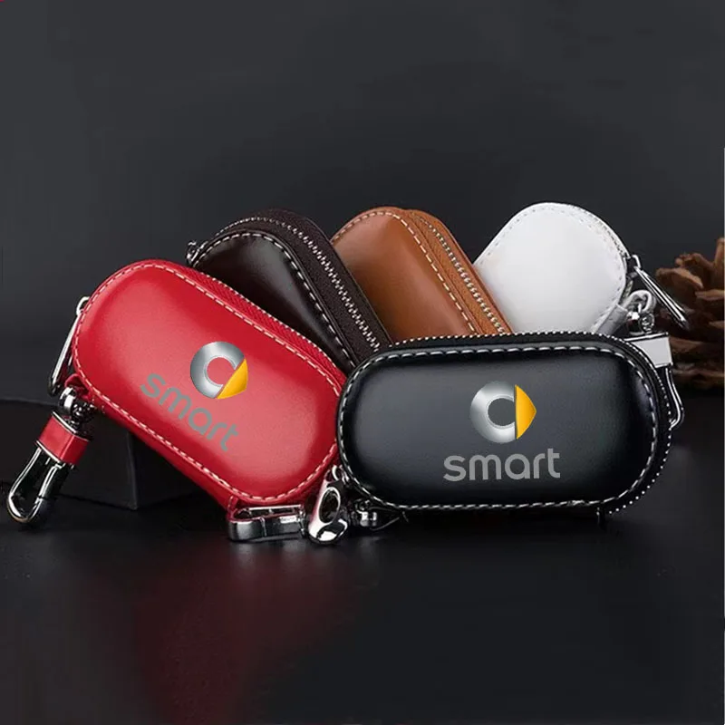 

Leather Car Remote Key Case Cover Protective Shell for SMART Fortwo Forfour 451 453 Car Accessories