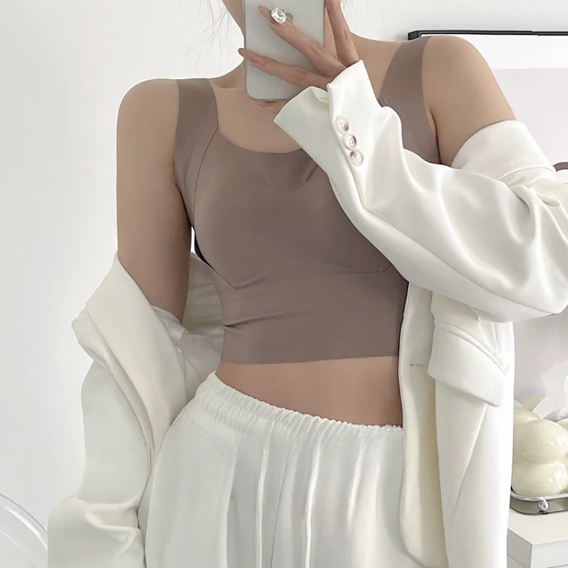 

Seamless Women's Underwear New Simple Smooth Gathering Comfortable Sports Fitness Bra Without Underwire