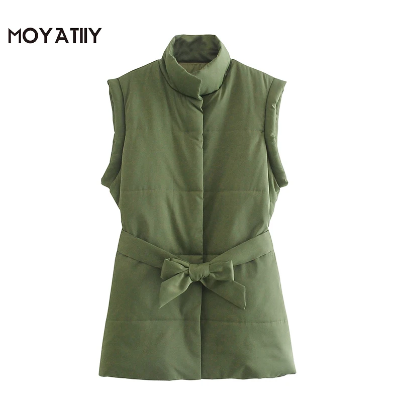 

MOYATIIY Women Fashion with Belt Waistcost Parkas Vintage Spring Autumn Thin Jackets Coats Oversized Female Outwear
