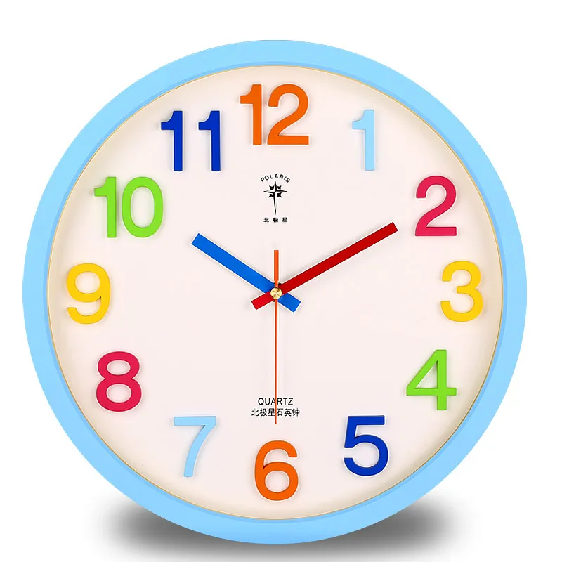 

Plastic Cartoon Wall Clock Silent Creative Modern Digital Wall Clock Kids Bedroom Orologio Parete Home Decoration ZB50WC