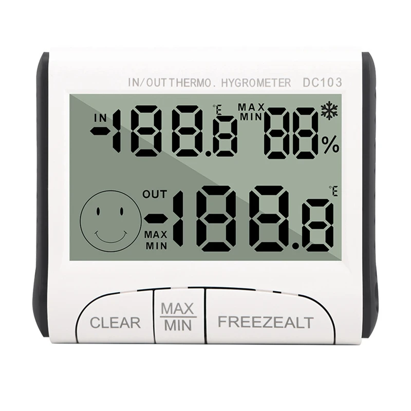 

Цифровой термометр-гигрометр с ЖК-дисплеем, комнатный миниатюрный Измеритель температуры и влажности с щупом, метеостанция с сигналом против мороза