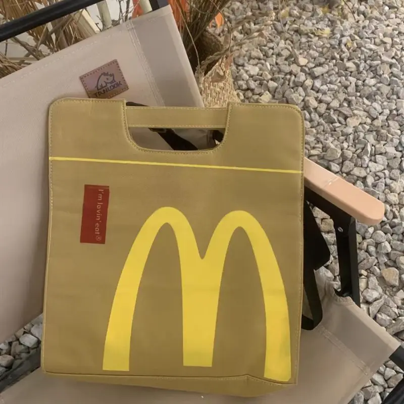 McDonald  Shoulder Bag  Women New Large Capacity Canvas Niche Tote Handbag Ins Messenger Bag