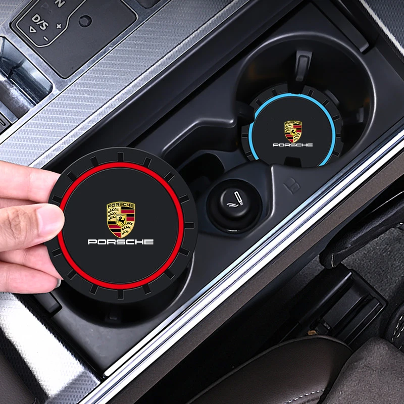 Фото 2 шт. для Porsche Panamera Cayenne Taycan 911 718 Macan Carrera-GT 928 944 968 944 автомобильные подставки, подушечки для слотов для чашек с водой, нескользящий коврик №3