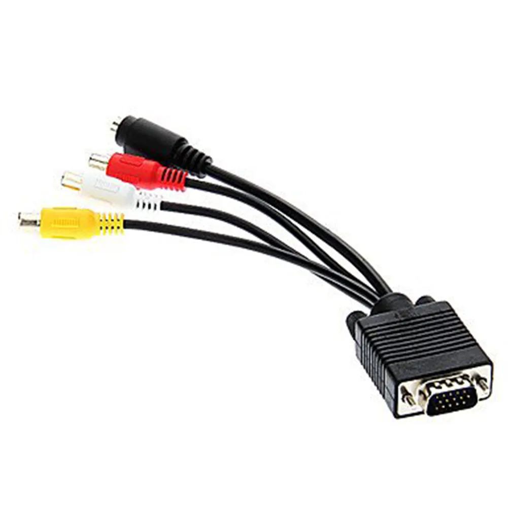 Прочный ПК композитный VGA SVGA к S-видео HD 3 RCA портативные практичные аксессуары AV