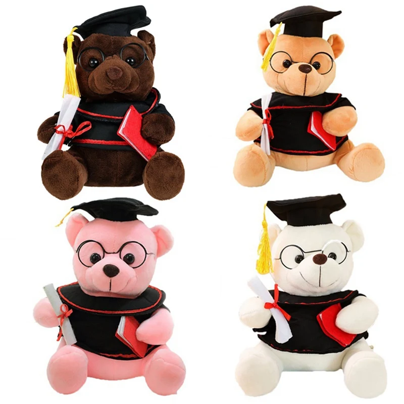 1pc 18cm Cute Dr. Bear Plush Toy Stuffed Soft Kawaii Teddy bear Animal Dolls Graduation Gifts for Kids Children Birthday Gifts