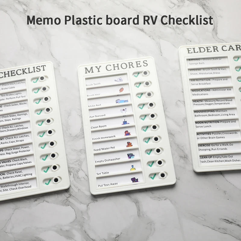 

Memo Plastic Board Chore Chart Reusable RV Checklist,My Chores ,Elder Care Checklist Daily Planner Responsibility & Behavior