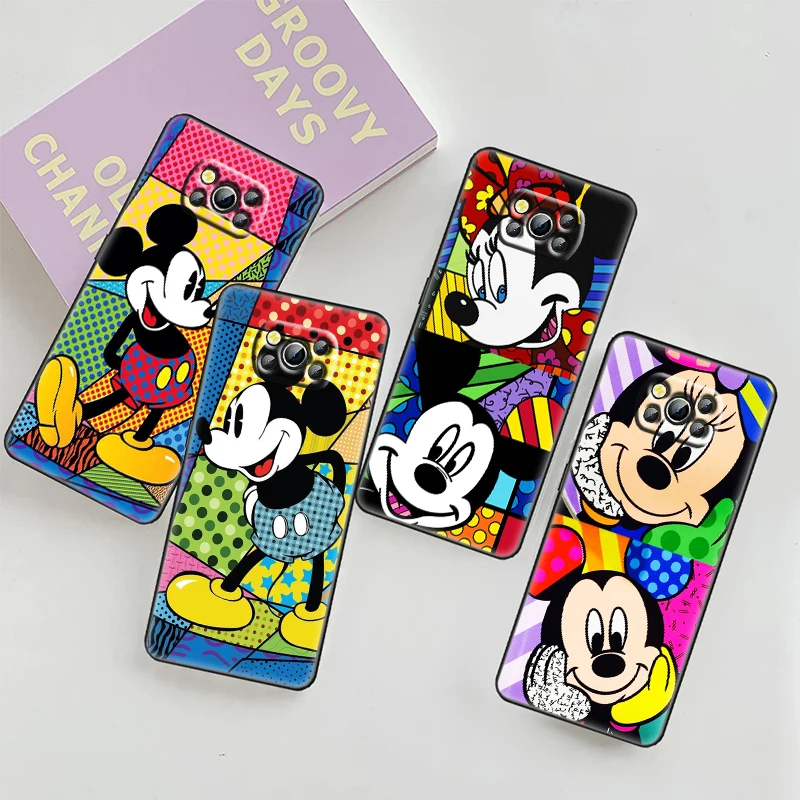 

Color Disney Mickey Minnie Phone Case For Xiaomi Mi Poco X4 X3 NFC F4 F3 GT M5 M4 M3 M2 X2 F2 F1 GT Pro C3 5G Black Cover