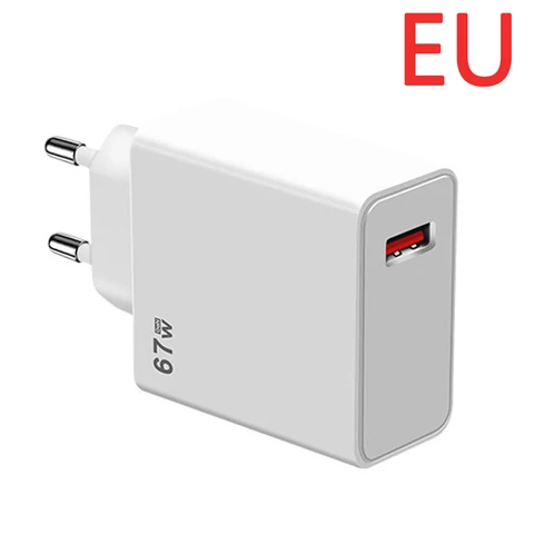 Зарядное устройство для ЕС/США/Великобритании мощностью 67 Вт, USB-адаптер для быстрой зарядки, кабель 10 А типа C для зарядного устройства Xiaomi, адаптер питания
