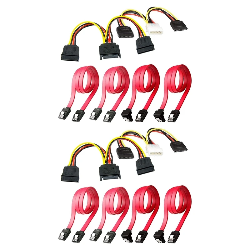 

Соединительные кабели для жестких дисков SSD/SATA III (4-контактный-Двойной 15-контактный, 15-контактный-Двойной 15-контактный кабель, 8X SATA кабели дл...