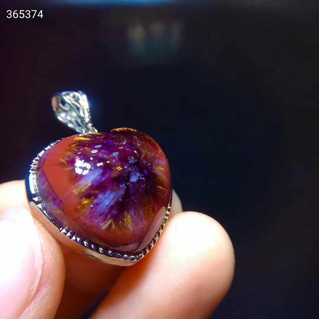 Ожерелье с подвеской из натурального какоксенита Красного ауралита 23