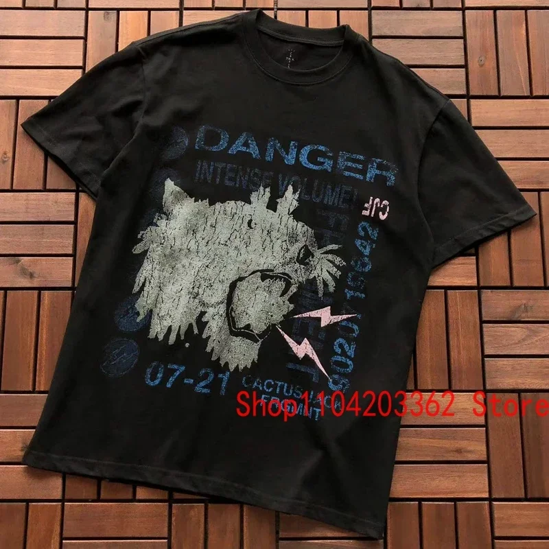 Бренд High Street Trend Cactus Jack с коротким рукавом классическая черная креативная