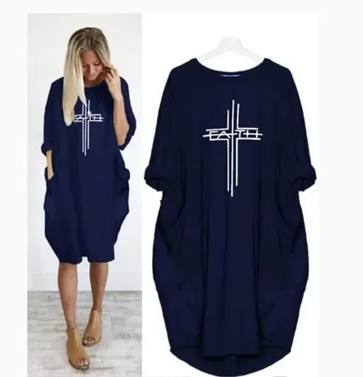 Трансграничное Ebay Amazon Wish с круглым вырезом и длинными рукавами принтом