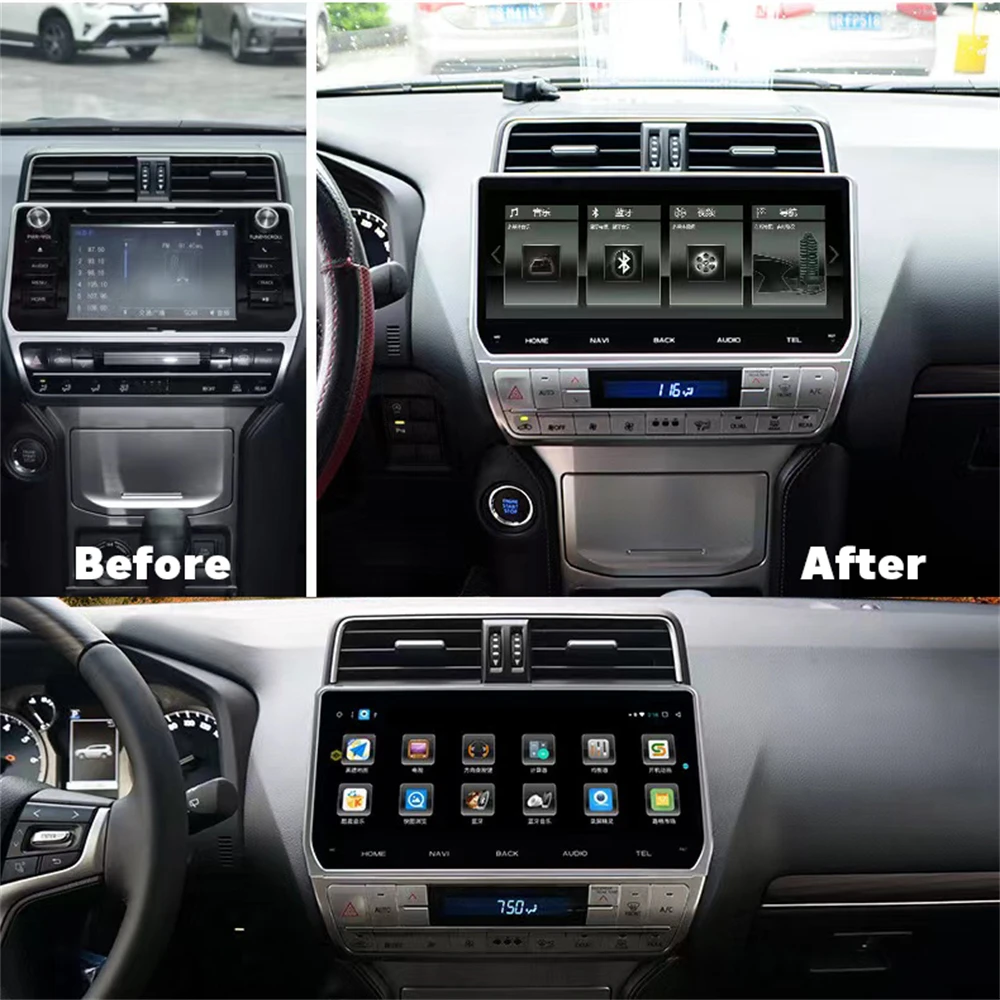 

12.3" Android 13 Carplay For Toyota Land Cruiser Prado 150 2018 - 2020 Head Unit Car DVD Player GPS Bluetooth WIFI Radio 2 Din